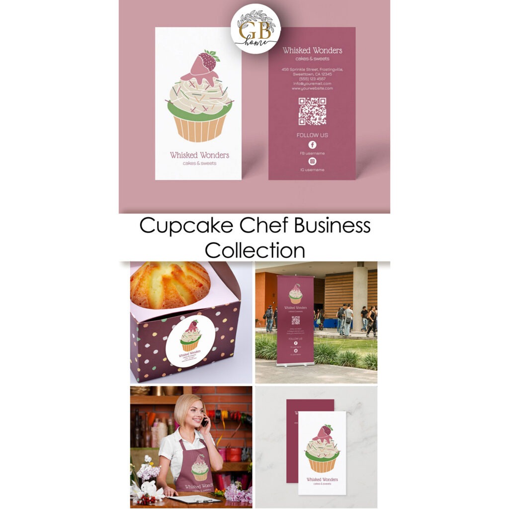 Cupcake Logo Bakery Pastry Chef QR Code Collection